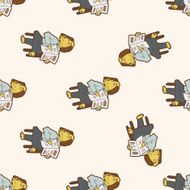 animal dog cartoon seamless pattern background N38