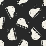 doodle Piano seamless pattern background N2