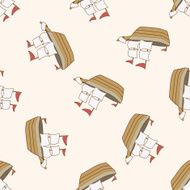 Transportation boat cartoon seamless pattern background N63