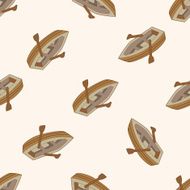 Transportation boat cartoon seamless pattern background N65