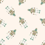 robot cartoon seamless pattern background N71