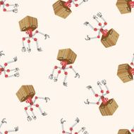 robot cartoon seamless pattern background N74
