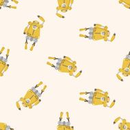 robot cartoon seamless pattern background N77