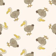 bird cartoon seamless pattern background N46