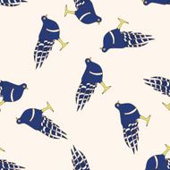bird cartoon seamless pattern background N48