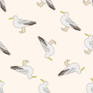 bird cartoon seamless pattern background N49