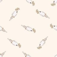 bird cartoon seamless pattern background N51