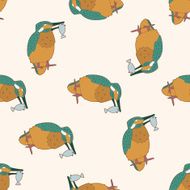 bird cartoon seamless pattern background N54