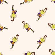basketball player cartoon seamless pattern background N28