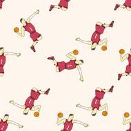 basketball player cartoon seamless pattern background N32