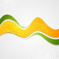 Abstract orange green waves grunge background
