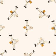 basketball player cartoon seamless pattern background N35