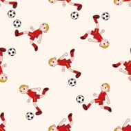 Sport soccer player cartoon seamless pattern background N11