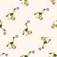 Sport soccer player cartoon seamless pattern background N15