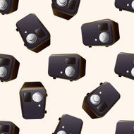 radio cartoon seamless pattern background N52