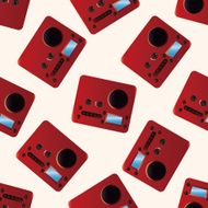 radio cartoon seamless pattern background N54