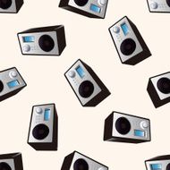 radio cartoon seamless pattern background N57