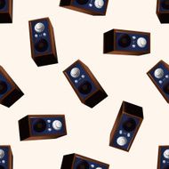 radio cartoon seamless pattern background N58