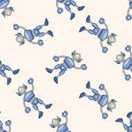 robot cartoon seamless pattern background N79