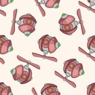 robot cartoon seamless pattern background N80