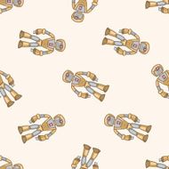 robot cartoon seamless pattern background N82