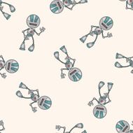 robot cartoon seamless pattern background N83