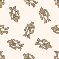 robot cartoon seamless pattern background N86