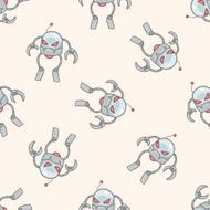 robot cartoon seamless pattern background N87