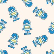 robot cartoon seamless pattern background N89