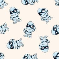 robot cartoon seamless pattern background N92