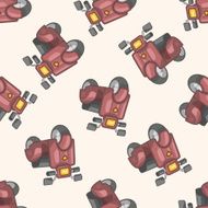 transportation motor cartoon seamless pattern background N17
