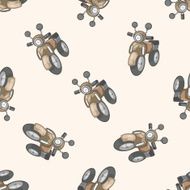 transportation motor cartoon seamless pattern background N21