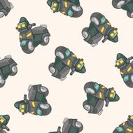 transportation motor cartoon seamless pattern background N23