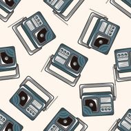 style radio cartoon seamless pattern background