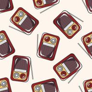 style radio cartoon seamless pattern background N2