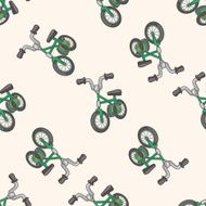 transportation bike cartoon seamless pattern background N26
