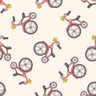 transportation bike cartoon seamless pattern background N27
