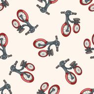 transportation bike cartoon seamless pattern background N28