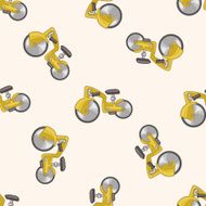 transportation bike cartoon seamless pattern background N29