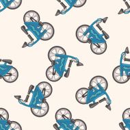 transportation bike cartoon seamless pattern background N30