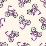 transportation bike cartoon seamless pattern background N31