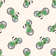 transportation bike cartoon seamless pattern background N32