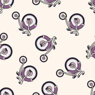 transportation bike cartoon seamless pattern background N34
