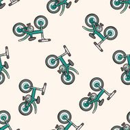transportation bike cartoon seamless pattern background N35