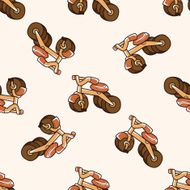 transportation bike cartoon seamless pattern background N36