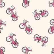 transportation bike cartoon seamless pattern background N39