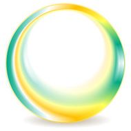 Turquoise and yellow blurred round logo design