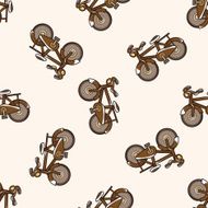 transportation bike cartoon seamless pattern background N40