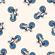 transportation bike cartoon seamless pattern background N41
