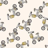 transportation bike cartoon seamless pattern background N42
